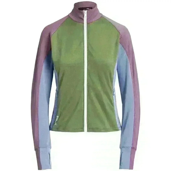 RLX Golf Ralph Lauren Women's XXS Color-Blocked Jersey Full-Zip Jacket NWT $168 - Picture 2 of 5
